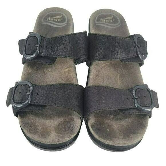 Dansko Sophia Sandals Grain Leather Black Size 10 Comfort Shoes Work Vacation 36 - Picture 5 of 9